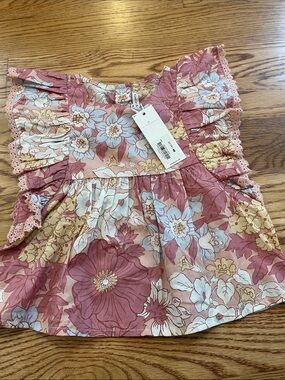 Floral Ruffle Kids top - Pink Multi